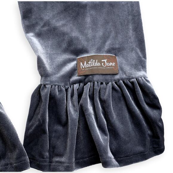 Matilda Jane Gray Velour Ruffles Party Pants Sz 6 NWT - Picture 3 of 5